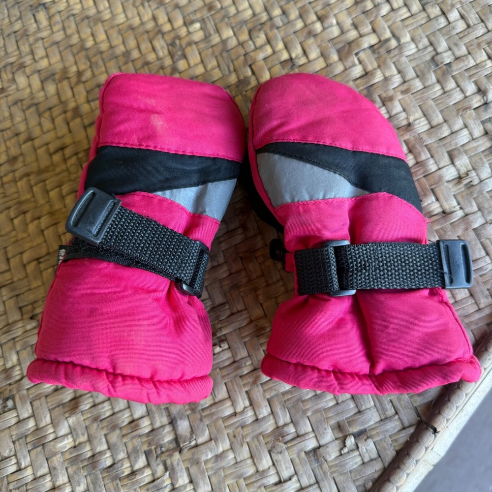 Target Mittens Kids Pink Black Thinsulate Insulated Winter Snow Ski 2T-5T